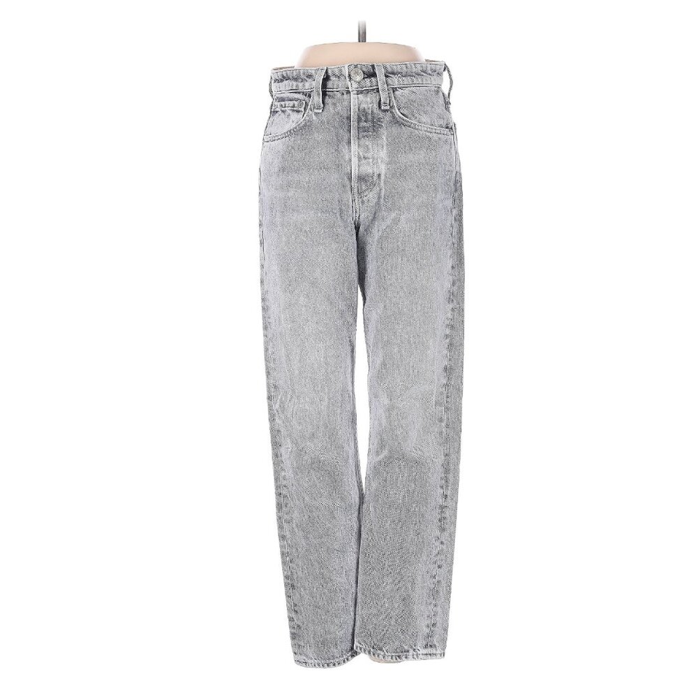 Rag & Bone Two-Tone Gray Distressed Mom Jeans